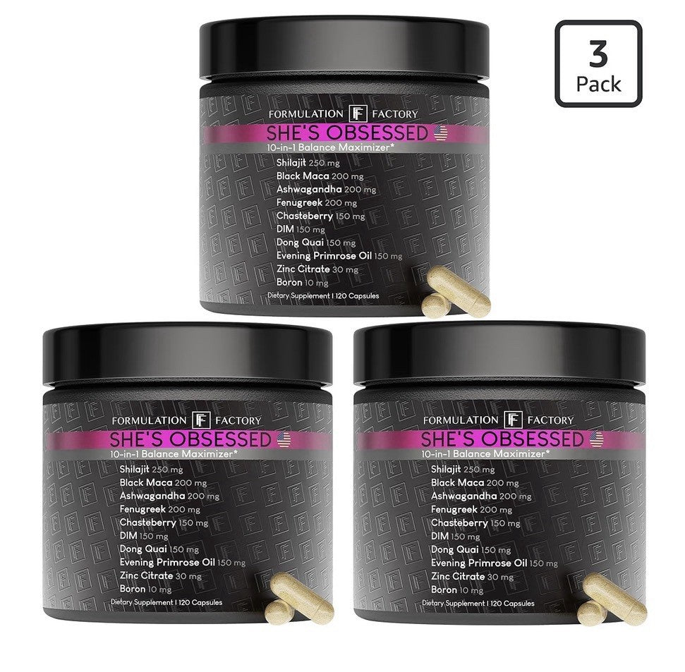 3 Pack Formulation Factory She's Obsessed Hormonal Balance Support for Women