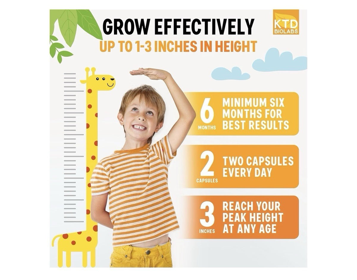 2 Pack KTD BIOLABS Height Growth Support Bone Density For Kids Teens And Adults