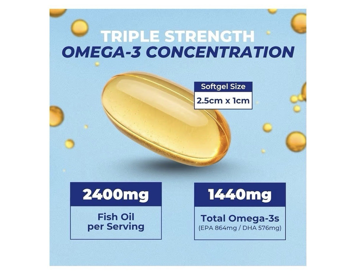 2 Pack VITAL NUTRITIVE Vital Omega 3 Fish Oil EPA DHA Brain Heart Health