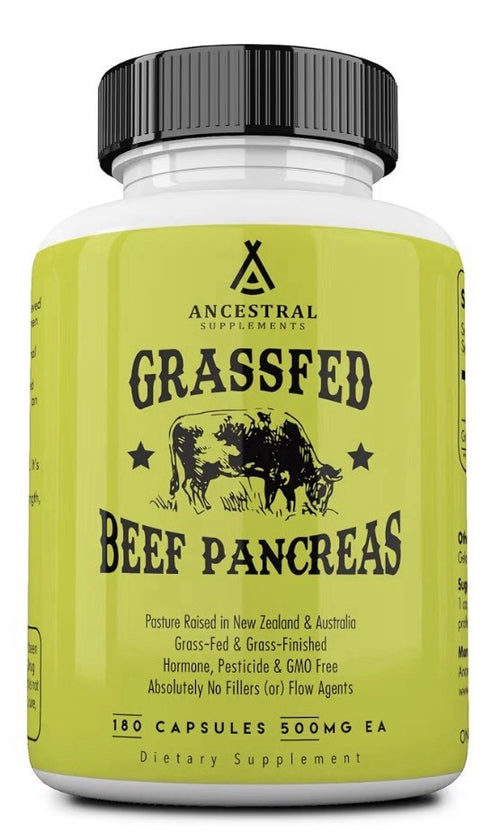 2 Pack Ancestral Supplements Pancreas Beef Grass Fed Supplement Pasture Raised