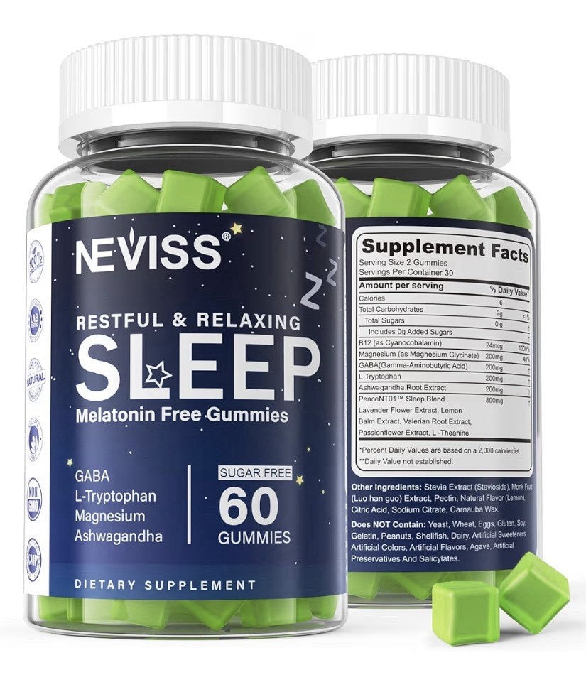 2 Pack NEVISS Restful & Relaxing Sleep Gummies Sleep Aid for Adults