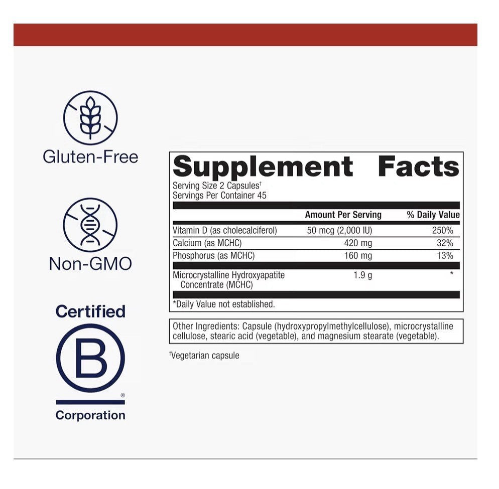 Metagenics Bone Builder Plus MCHC Supplement for Bone Health 90 Capsules