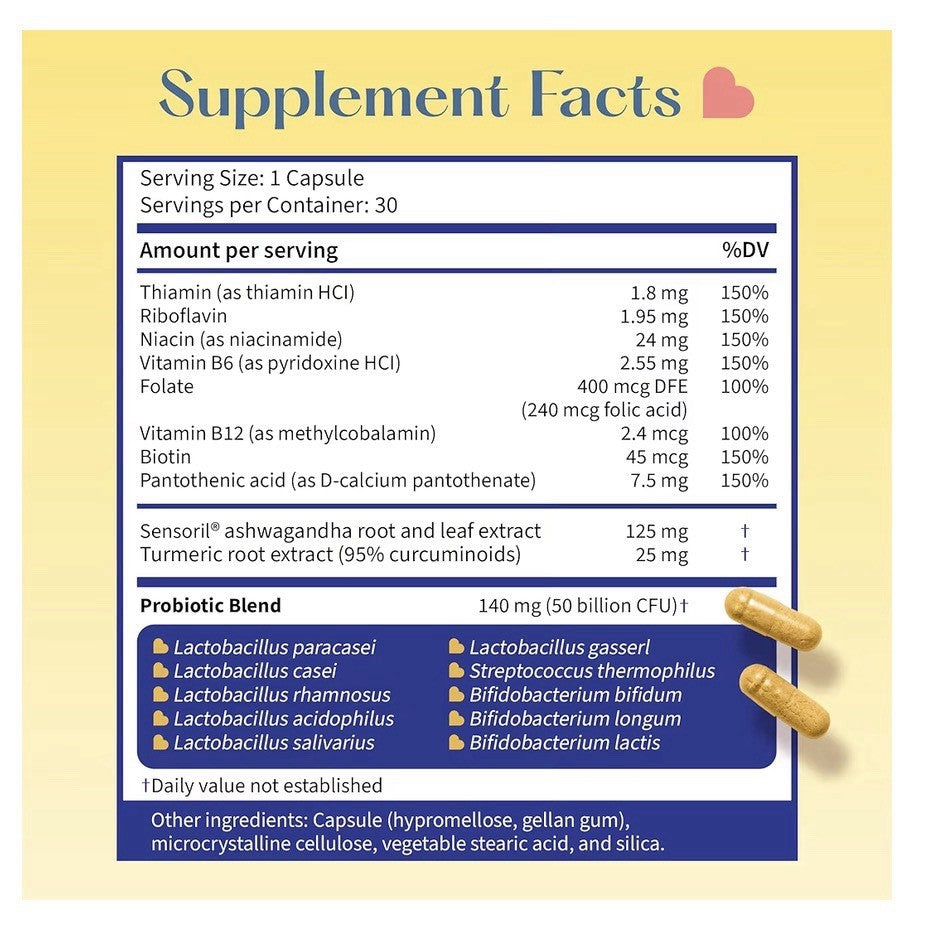 LoveBug Complete Mood Probiotics for Women 50 Billion CFU Mood Digestive 30 Caps