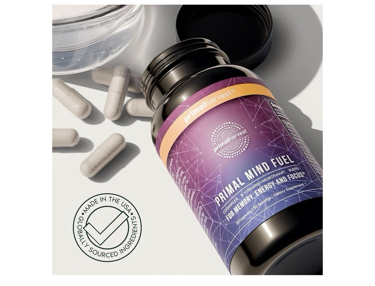 Primal Harvest Primal Mind Fuel Brain Booster Supplement Focus Energy 2 Packs