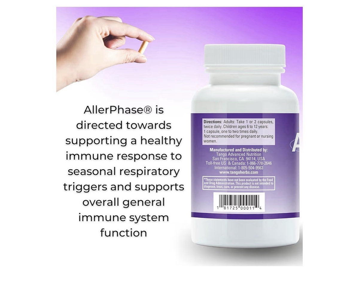 Tango AllerPhase Relief Formula Natural Sinus and Lung Support Supplement 60caps