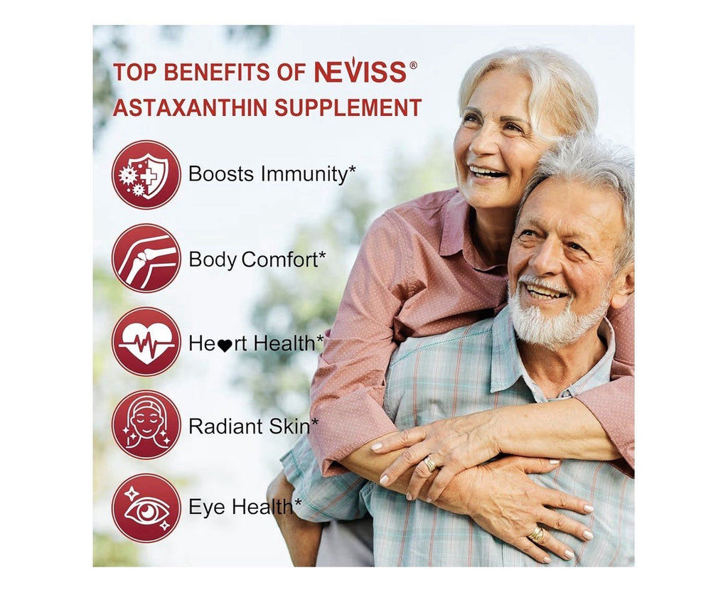 NEVISS Astaxanthin 24mg Antioxidants For Healthy Skin Eyes Aging 2 Pack