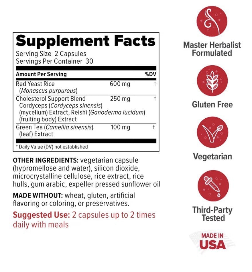 Redd Remedies Cholesterol Triple Care Cardiovascular Health Liver Function 60cap