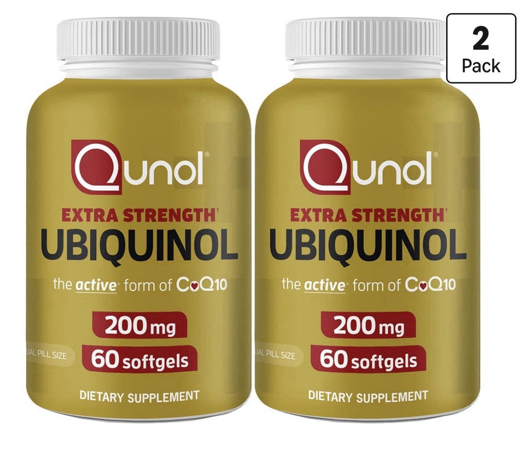 2 Pack Qunol Extra Strength Ubiquinol CoQ10 200mg Heart Vascular Health Energy