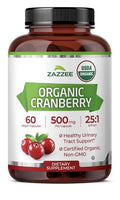 Zazzee Organic Cranberry Healthy Urinary Tracy Support 2 Month Supply 60 Capsule