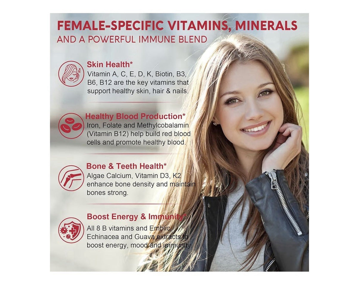 2 Pack Nextdia Women’s Multivitamin Iron Calcium Inositol D3 B12 Immune Blend