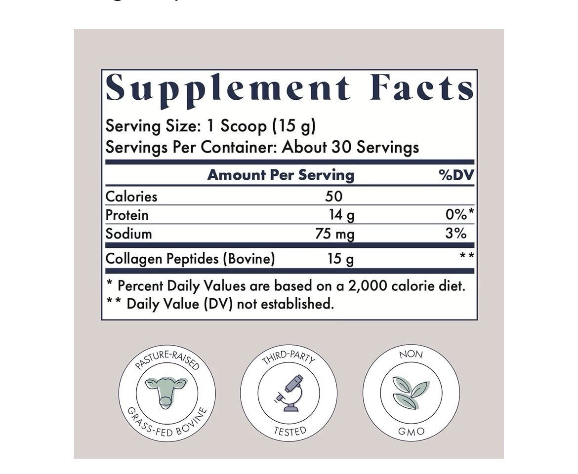 FullWell Collagen Peptides Powder Unflavored Skin Tissue Elasticity Support 30sr