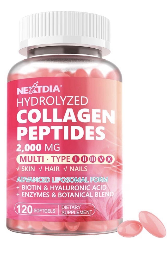 2 Pack Nextdia Hydrolyzed Collagen Peptides 2000 MG For Women Skin Hair Nails