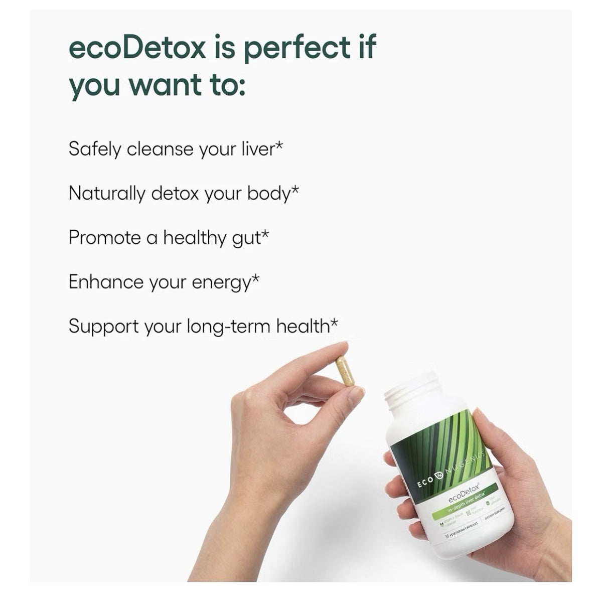 EcoNugenics ecoDetox Liver Detox Organ Tissue Cleanse Toxin Elimination 90 Caps