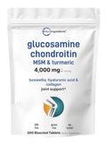 Micro Ingredients Glucosamine Chondroitin MSM Turmeric 4000mg Per Serving 300Tab
