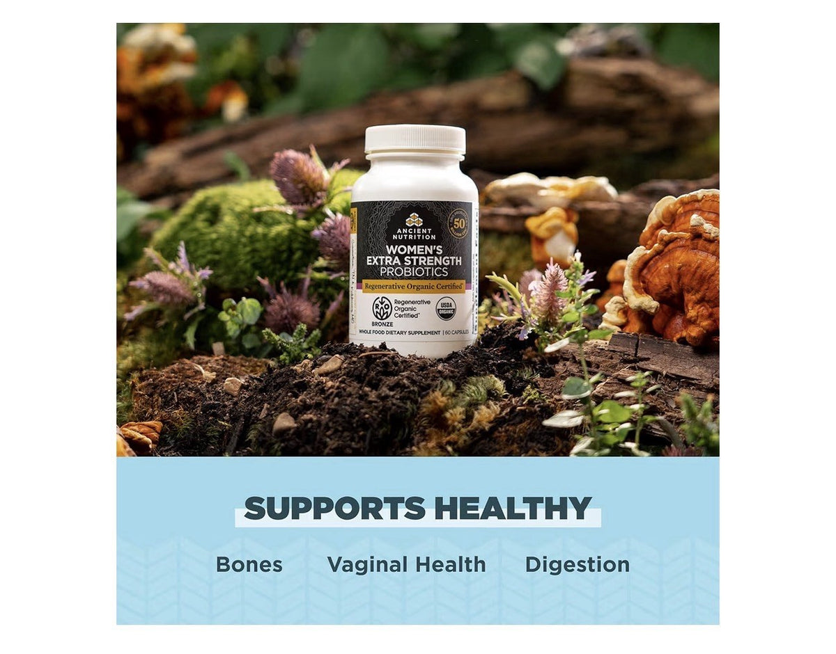 Ancient Nutrition Extra Strength Probiotics For Women Regenerative Organic 60Cap