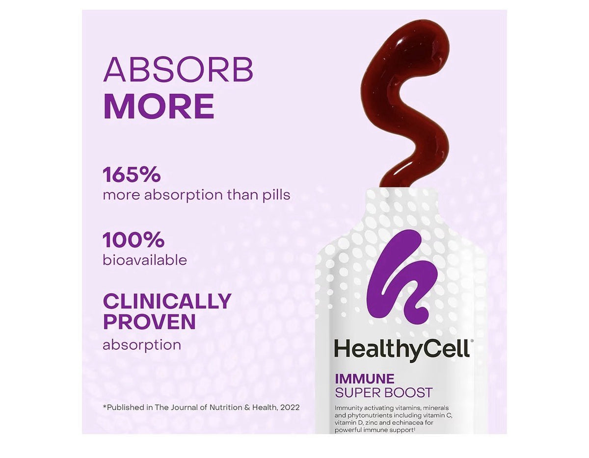 Healthycell Immune Support Gel Super Boost Daily Liquid Supplement 30 Gel Pack