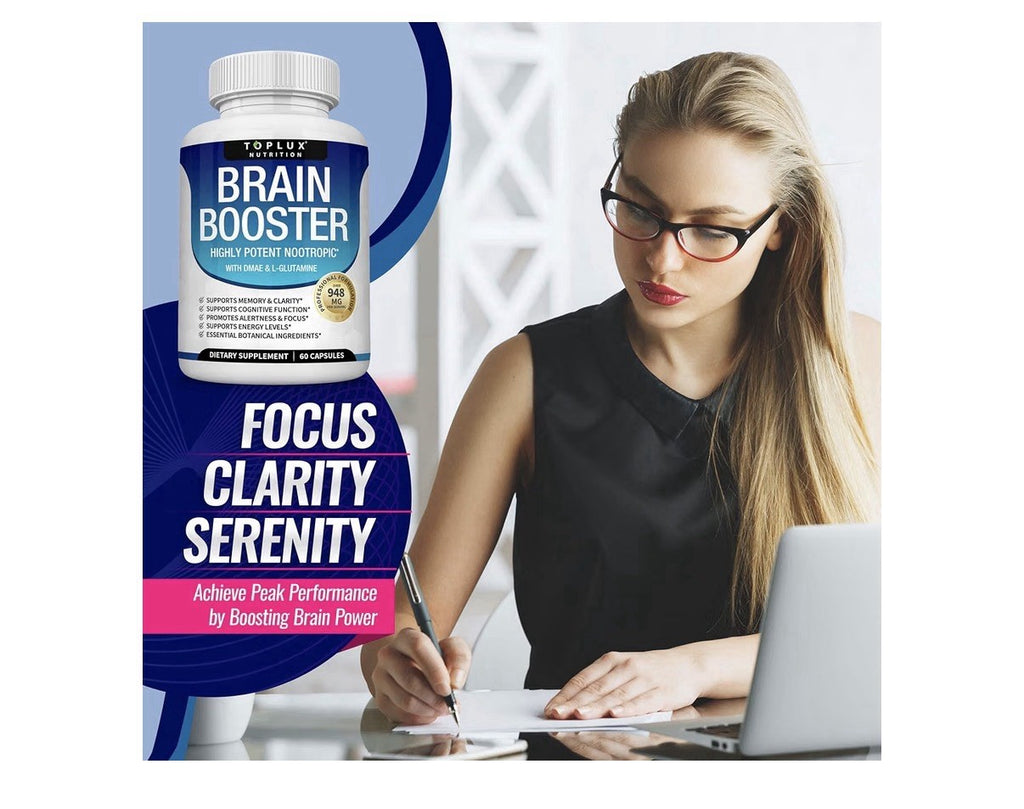 Toplux Brain Booster Highly Potent Nootropic Memory Clarity Cognitive 60 Capsule