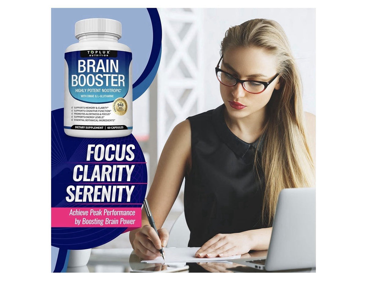 Toplux Brain Booster Highly Potent Nootropic Memory Clarity Cognitive 60 Capsule