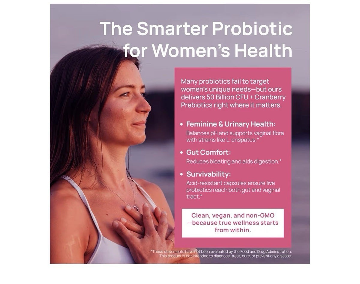 Selerb Vaginal Probiotics Prebiotics for Women 50 Billion CFU with Cranberry 60c