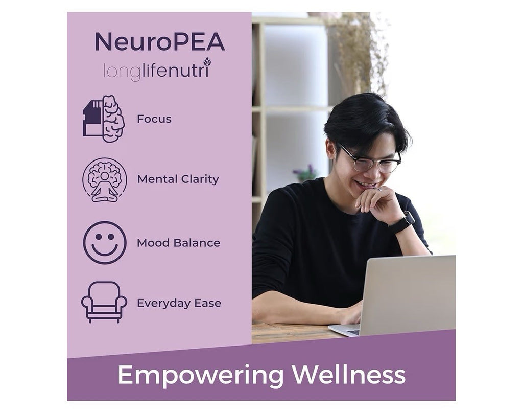 LongLifeNutri NeuroPEA PEA + Luteolin Formula Palmitoylethanolamide 180 Capsules