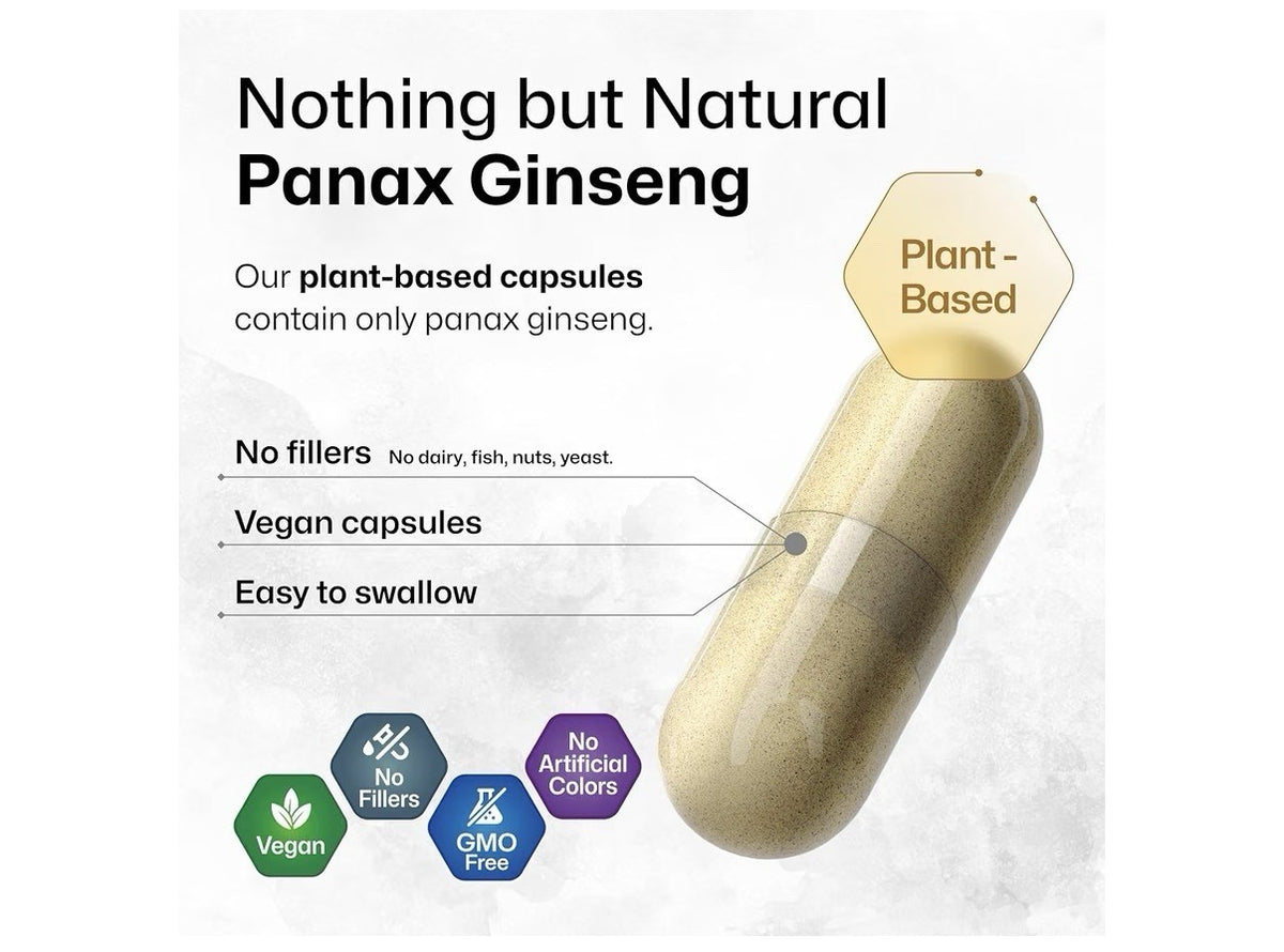 BIO KRAUTER Korean Panax Ginseng Focus Energy Performance Support 100 Capsules