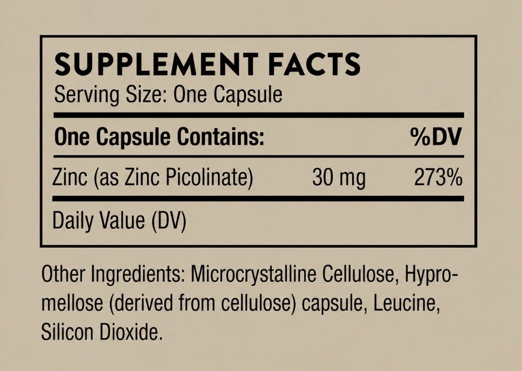 THORNE Zinc Picolinate 30 mg Dietary Supplement 60 Capsules