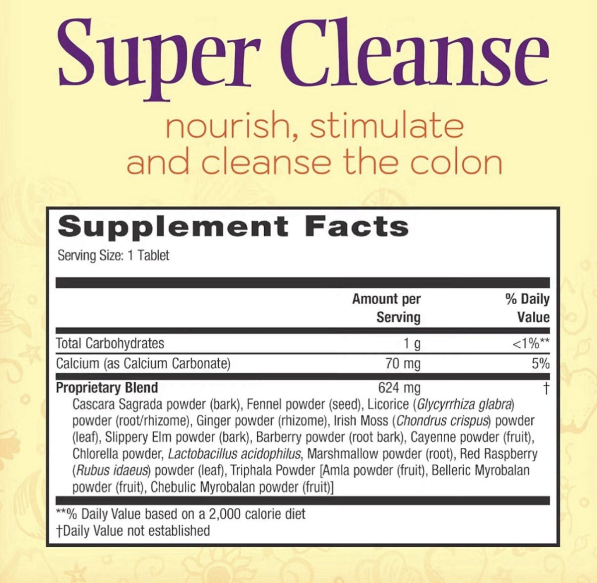 Nature's Secret Super Cleanse Nourish Colon Gut Support Gentle In Stomach 200Tab