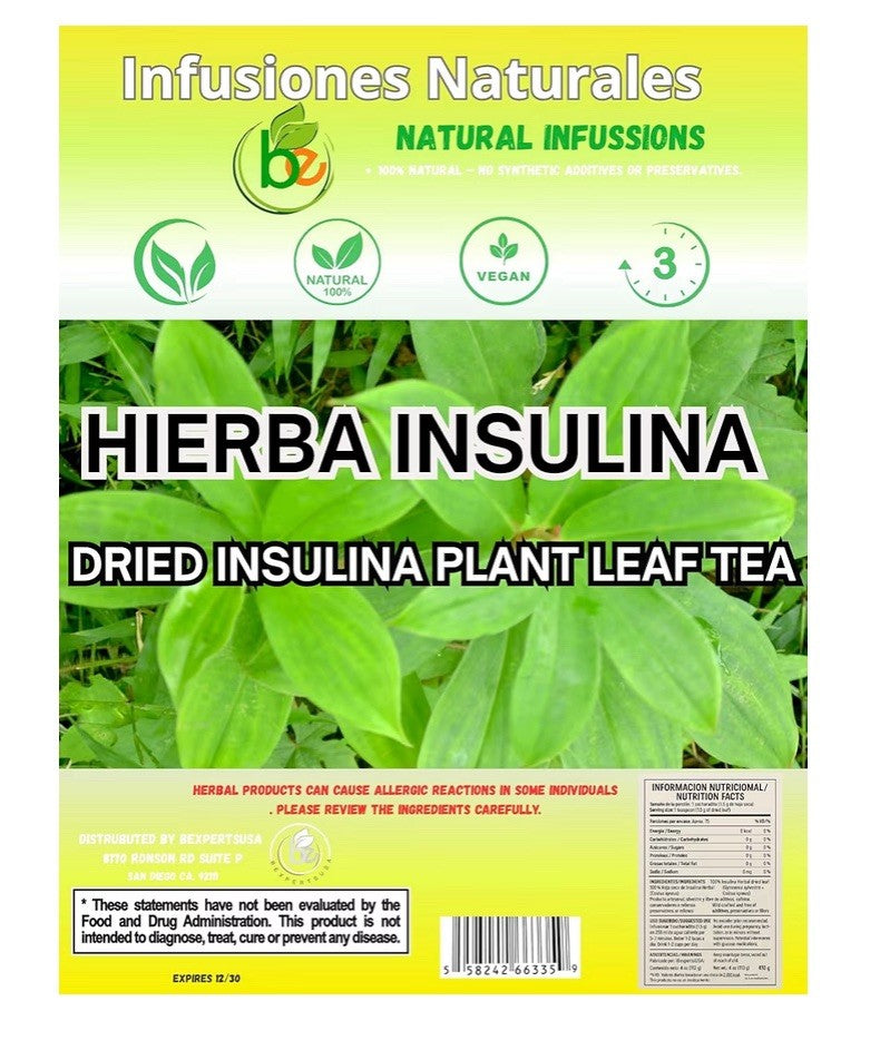 B-Experts Hierba Insulina Dried Insulina Plant Leaf Tea Costus Igneus 4oz 