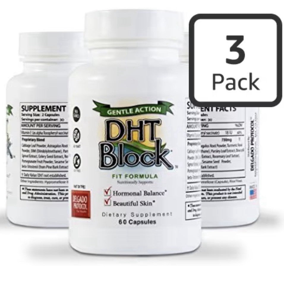 3 Pack The Delgado Protocol for Health DHT Block DHT Blocker Hair Skin Acne