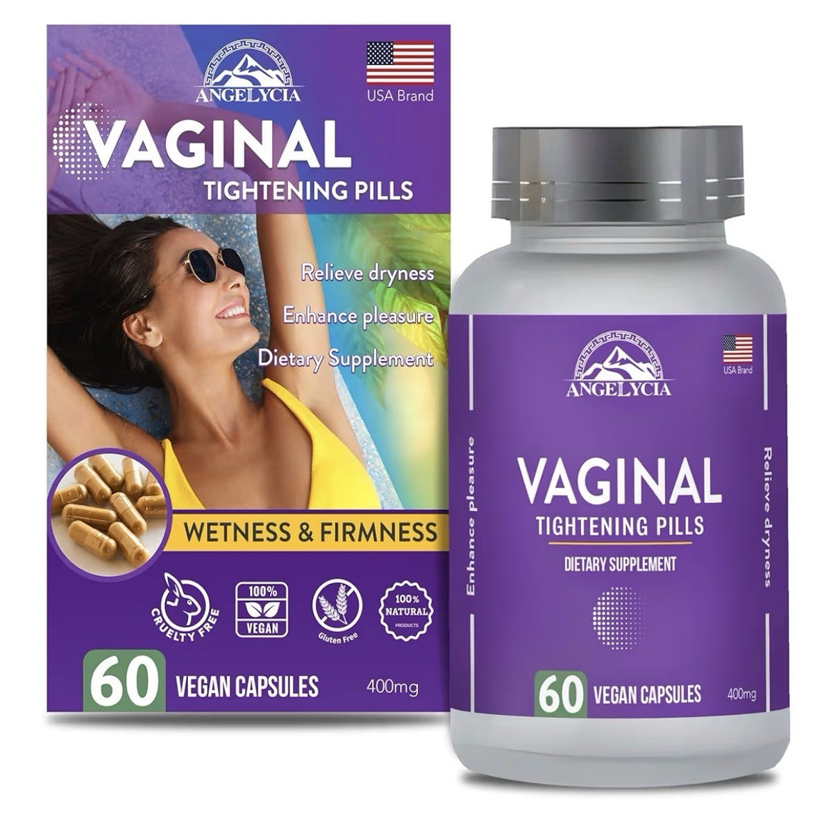 Angelicia Vaginal Tightening Pills Moisturizer Lubricate For Dryness 60 Capsules
