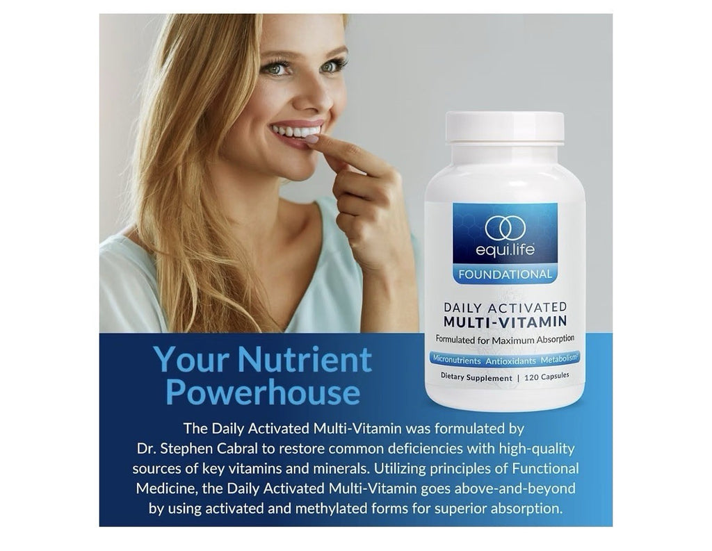 EquiLife Foundational Daily Activated Multivitamin for Women & Men 120 Capsules