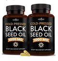 2 Pack NEW AGE Black Seed Oil 1000 MG Cold Pressed Nigella Stavia Black Cumin
