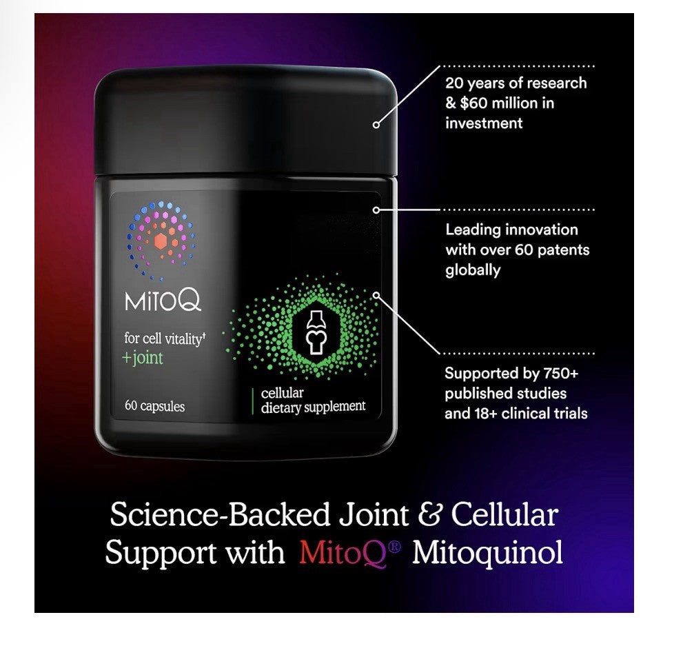 MitoQ +Joint For Cell Vitality Cellular Dietary Supplement Joints Health 60 Caps