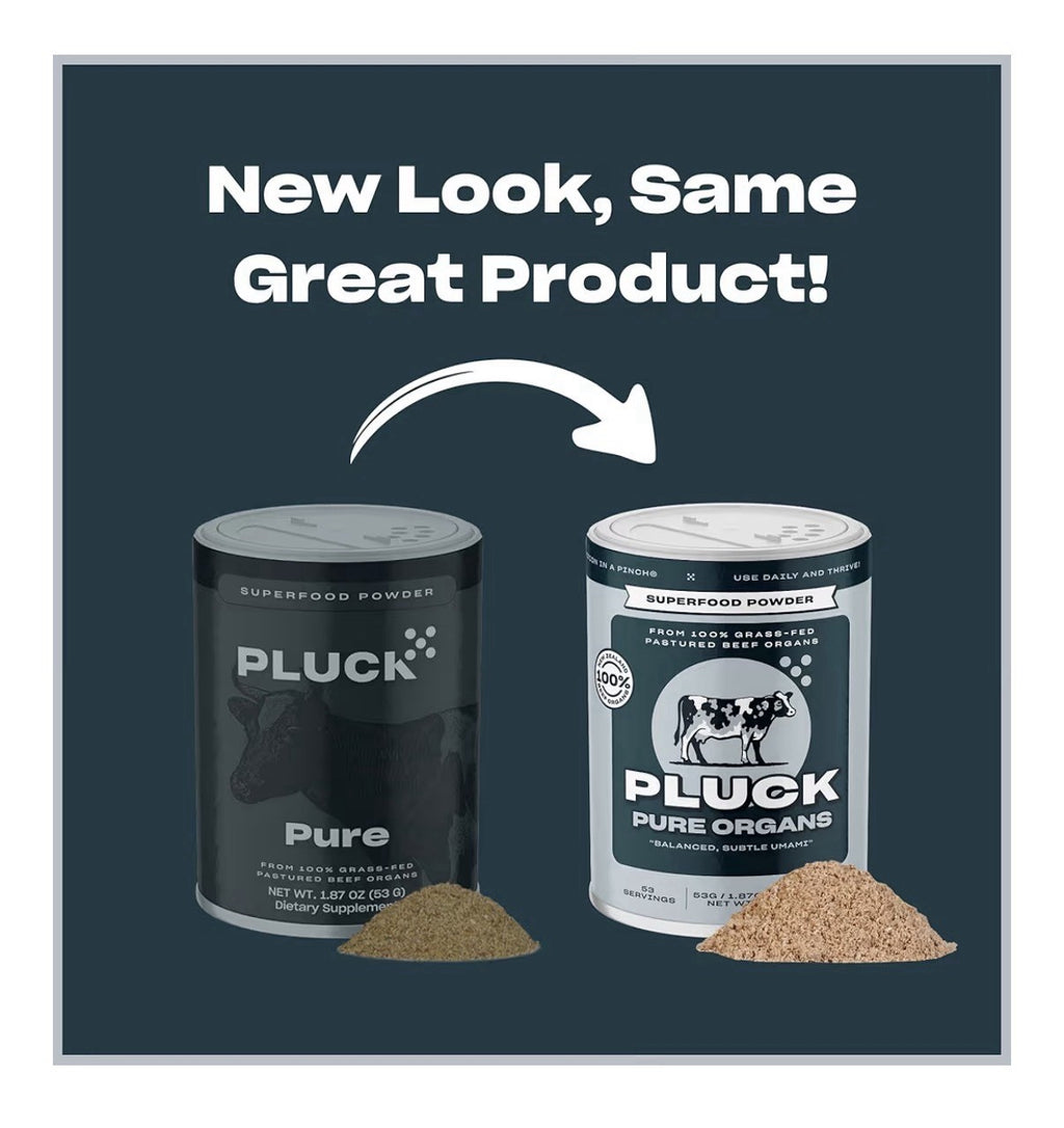 Pluck Pure Organ Beef Powder Grass-Fed Pastured Beef Organs 53 Servings