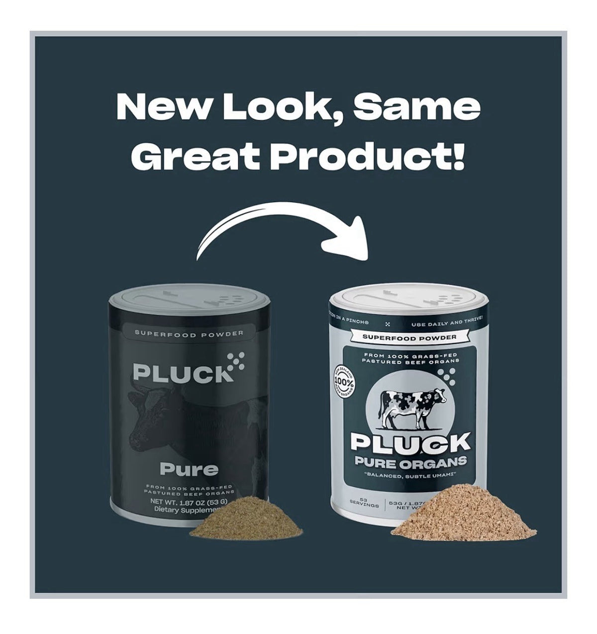 Pluck Pure Organ Beef Powder Grass-Fed Pastured Beef Organs 53 Servings