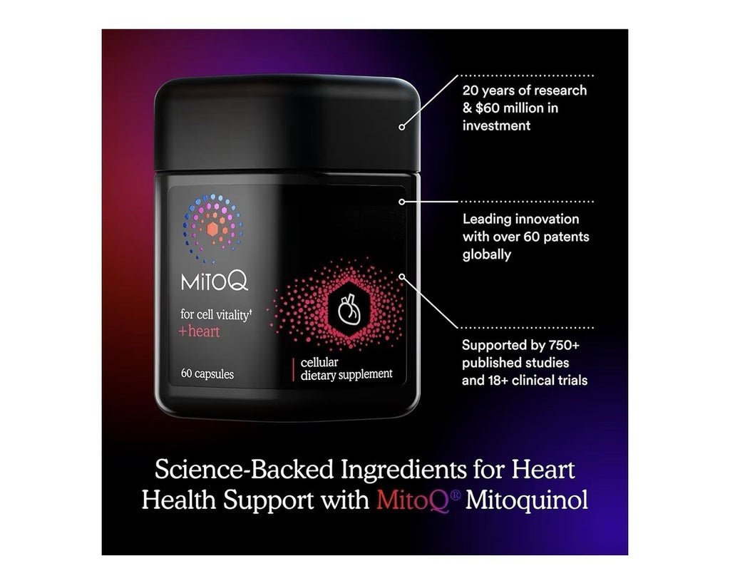 3 Pack MitoQ For Cell Vitality + Heart Cellular Dietary Supplement Blood Flow