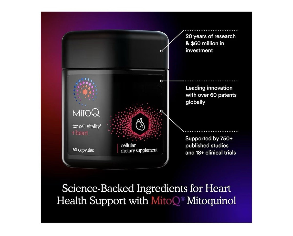 3 Pack MitoQ For Cell Vitality + Heart Cellular Dietary Supplement Blood Flow