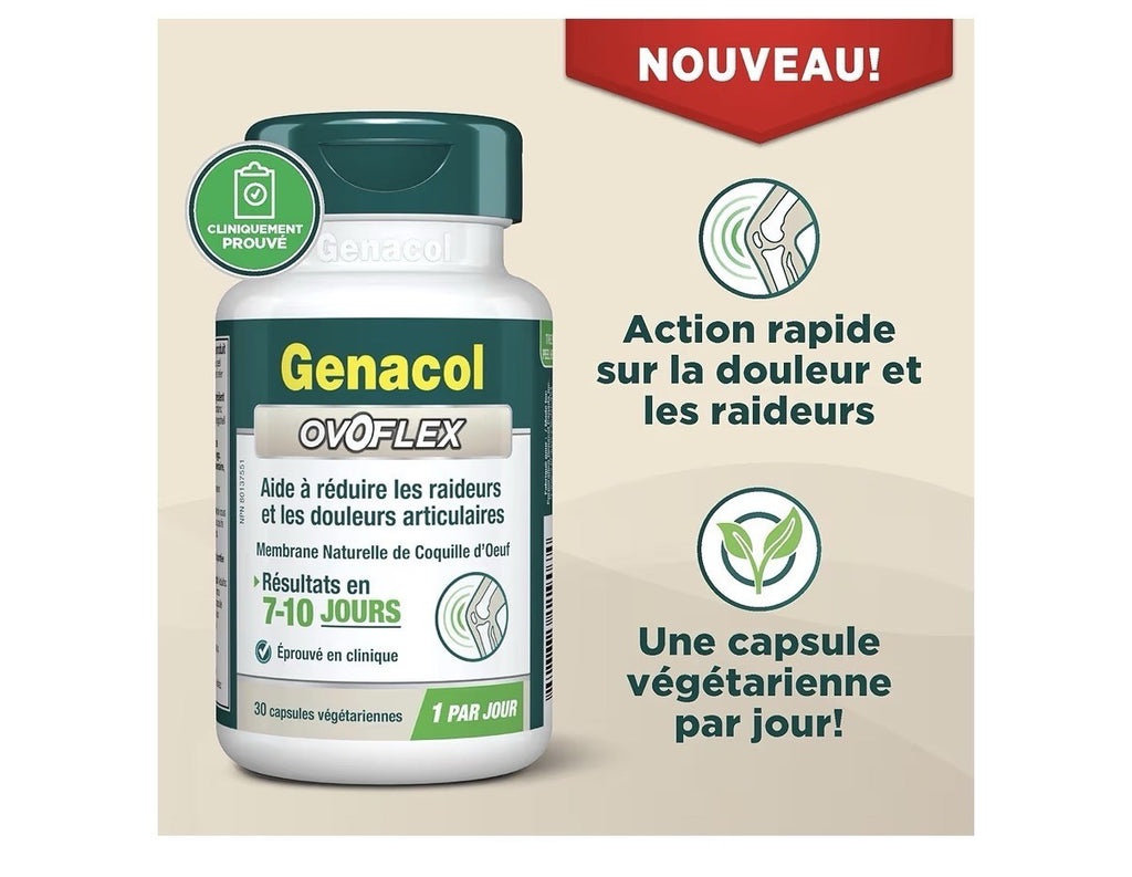 Genacol Ovoflex Eggshell Membrane Healthy Joint Comfort Flexibility 30 Capsules