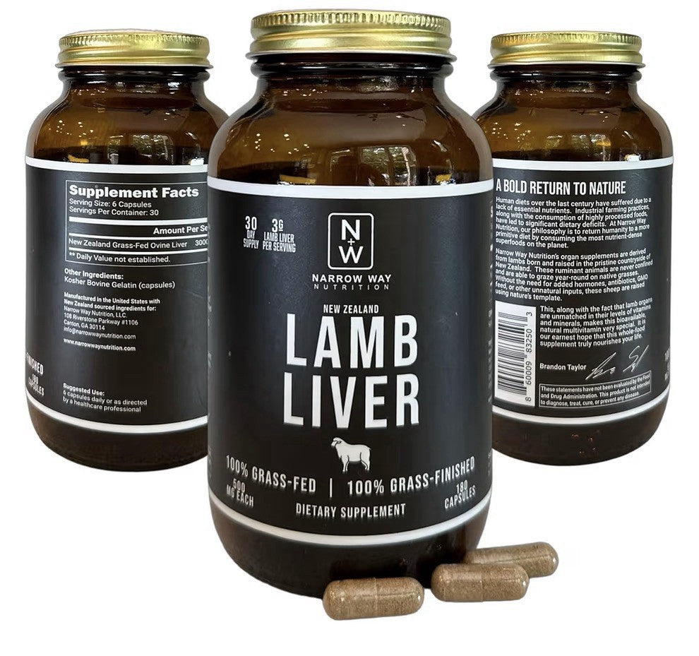  Way Nutrition Lamb Liver Raised in New Zealand 100% Grass Fed 180Capsules