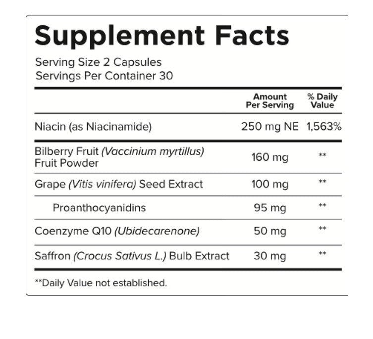 Pristene Neuroptene Perfect Pressure Bilberry Supplement Eye Vitamins 60capsules