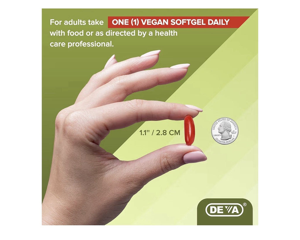 2 Pack DEVA Vegan Omega-3 DHA-EPA 500MG No Carrageenan Non-Fish Oil