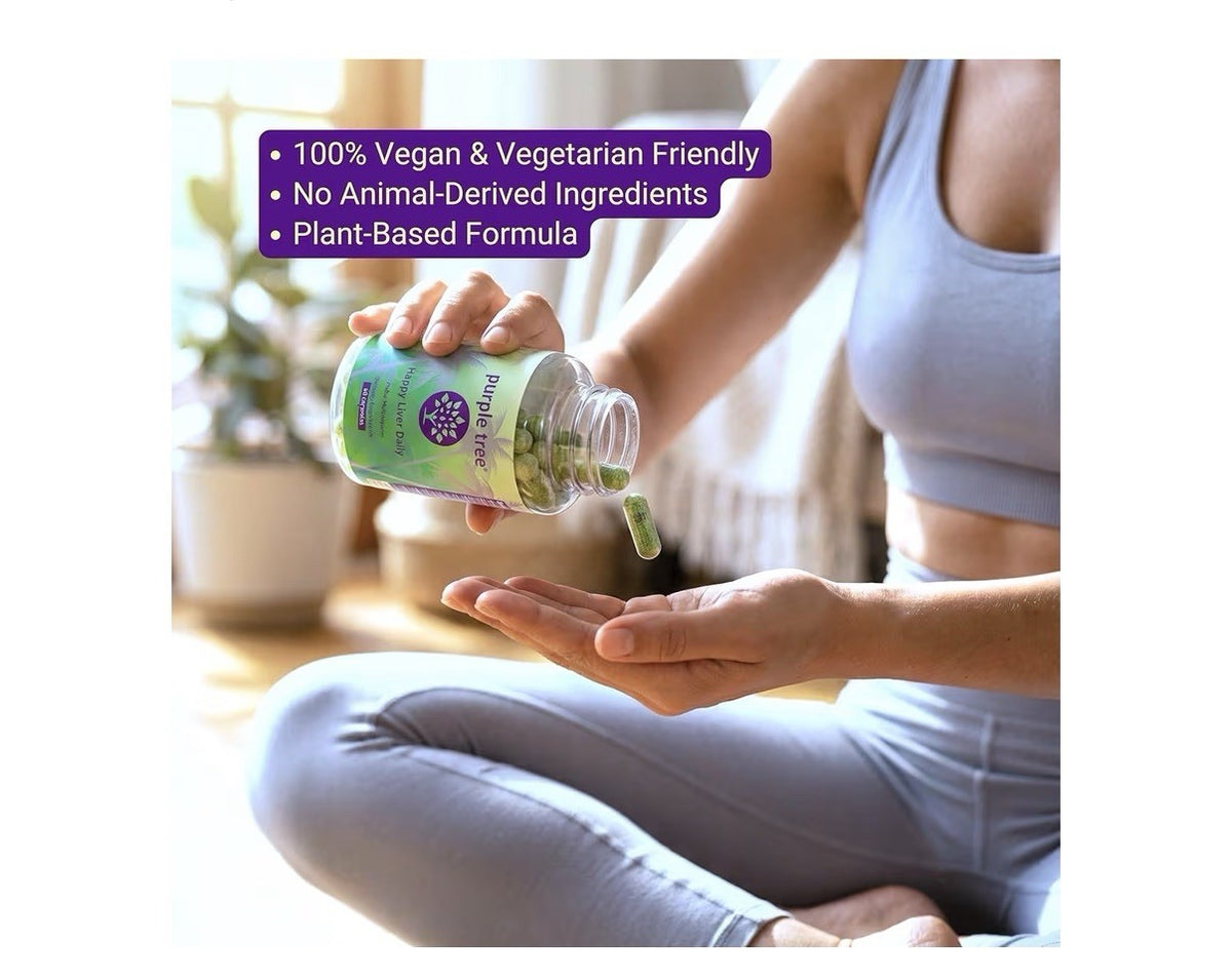 purple tree Happy Liver Daily | Liver Support & Cleanse Supplement 60 Capsules
