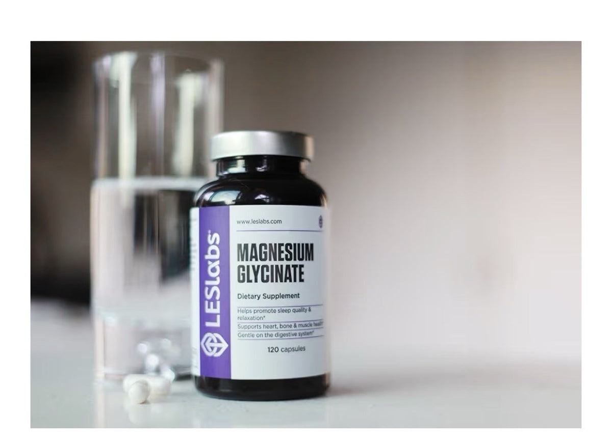 LES Labs Magnesium Glycinate Supports Restful Sleep Heart Health Digestive 120ca