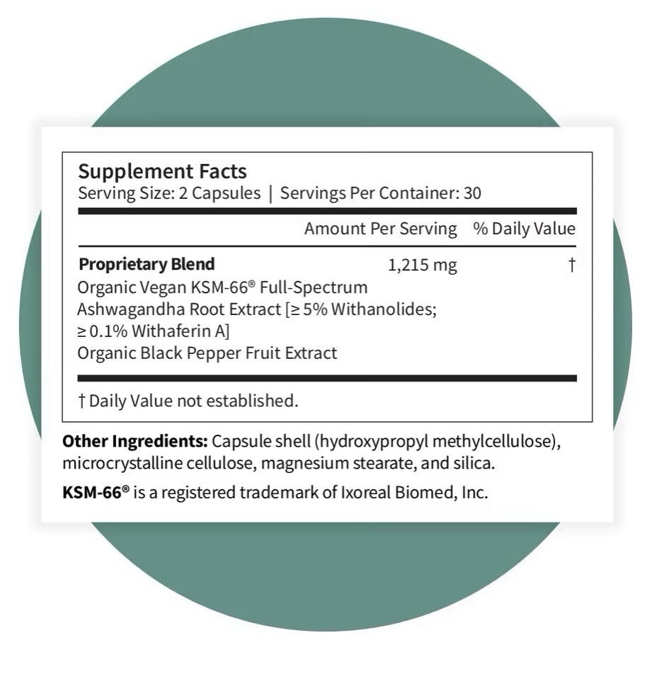 Pattern Wellness Ashwagandha Complex Stress & Mood Support for Men & Women 60cap