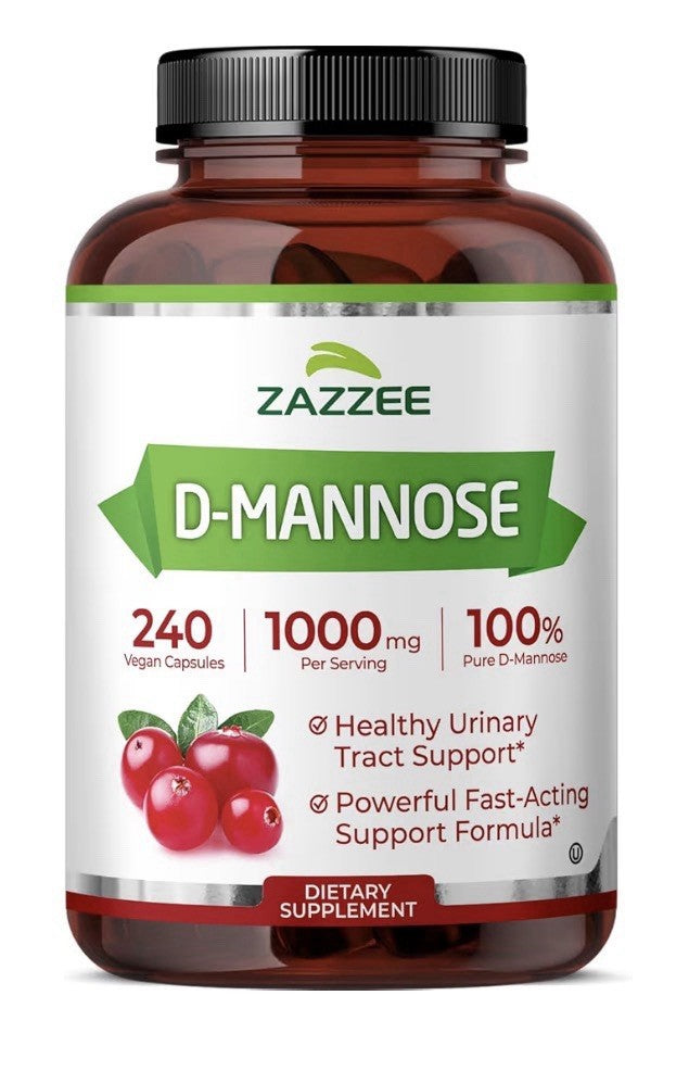 Zazzee D-Mannose Healthy Urinary Tract Support 4 Month Supply 240 Capsules