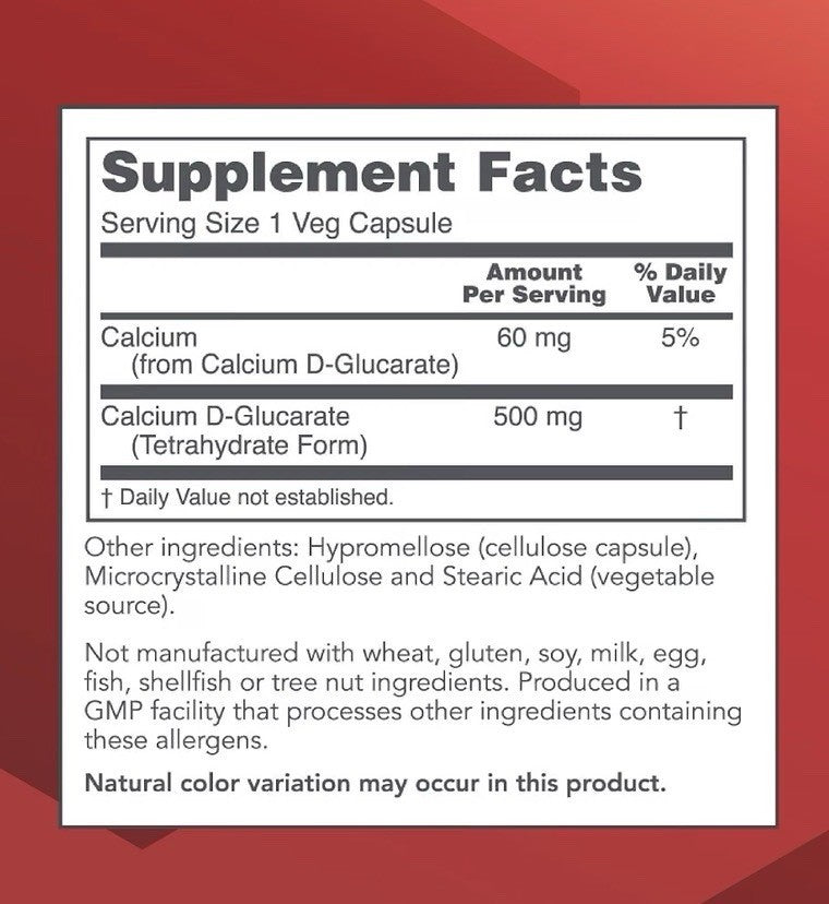 Protocol for Life Balance Calcium D-Glucarate 500mg Healthy Detoxification 90cap
