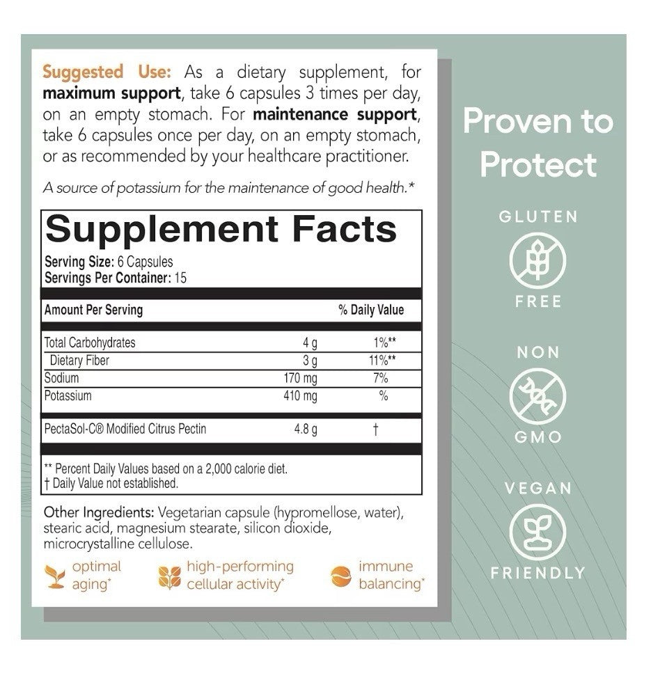 PectaSol Pectin Modified Citrus Total-Body Health Supplement 90 Capsules