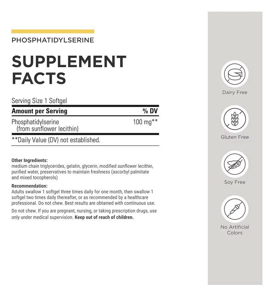 Integrative Therapeutics Phosphatidylserine Brain Cognitive Function Soy Free