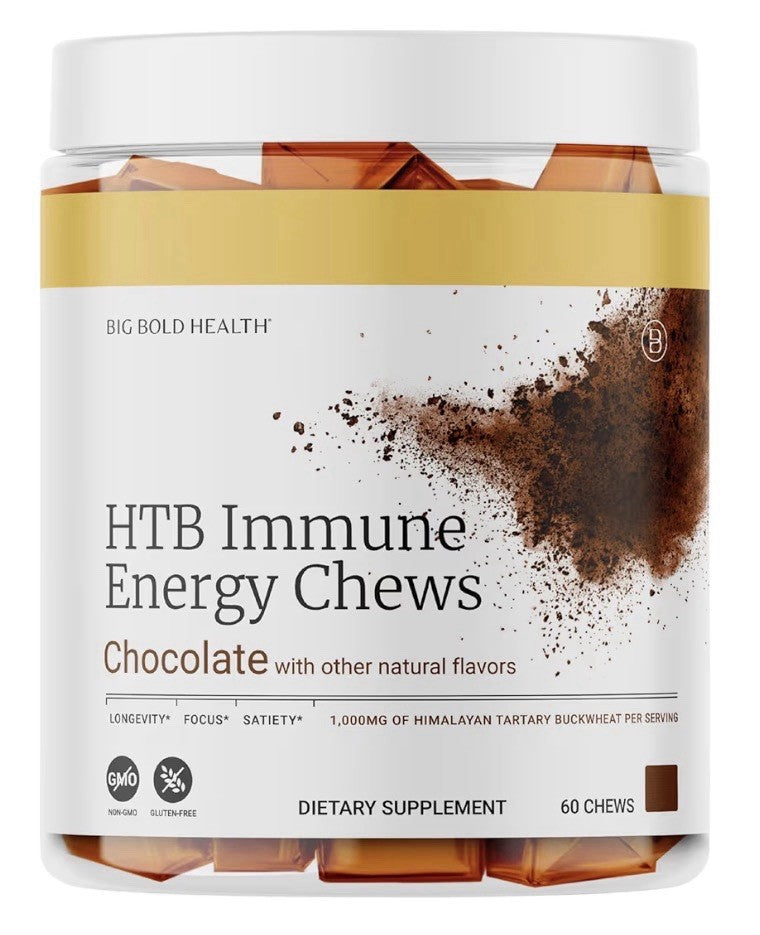 BIG BOLD HEALTH HTB Immune Energy Chews Organic Himalayan Tartary Chocolate 60ct