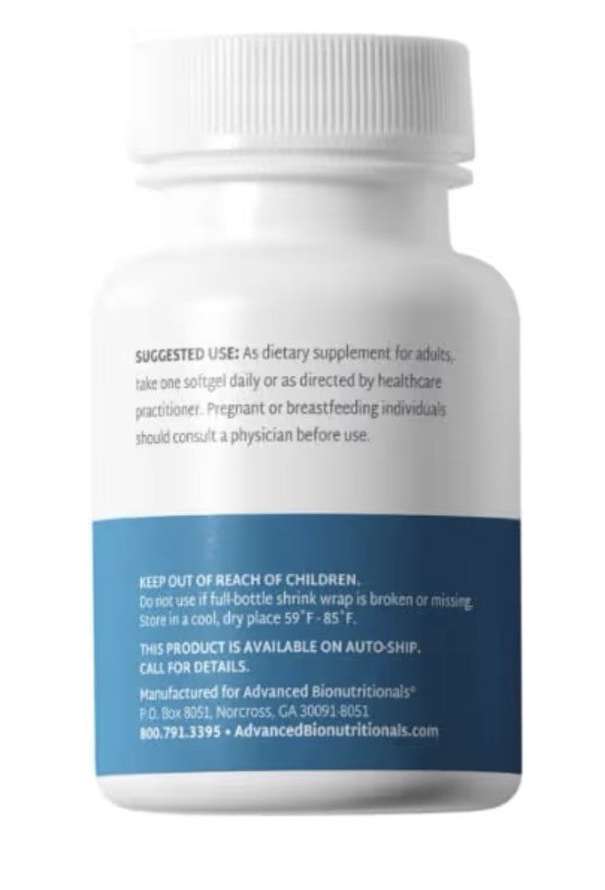 Advanced Bionutritionals Ubiquinol CoQ10 Increased Energy Production 30 Softgels